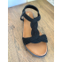 Zwarte sandalen met glitterrand 